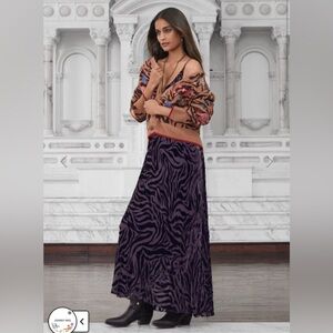 Johnny Was plum zebra velvet 🦓 dress XL- NWT